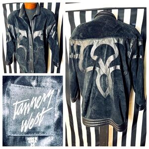 Tannery West Vintage 80s 90s Suede Jacket w/ Leather Detail